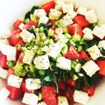 Watermelon Salad with sheep cheese